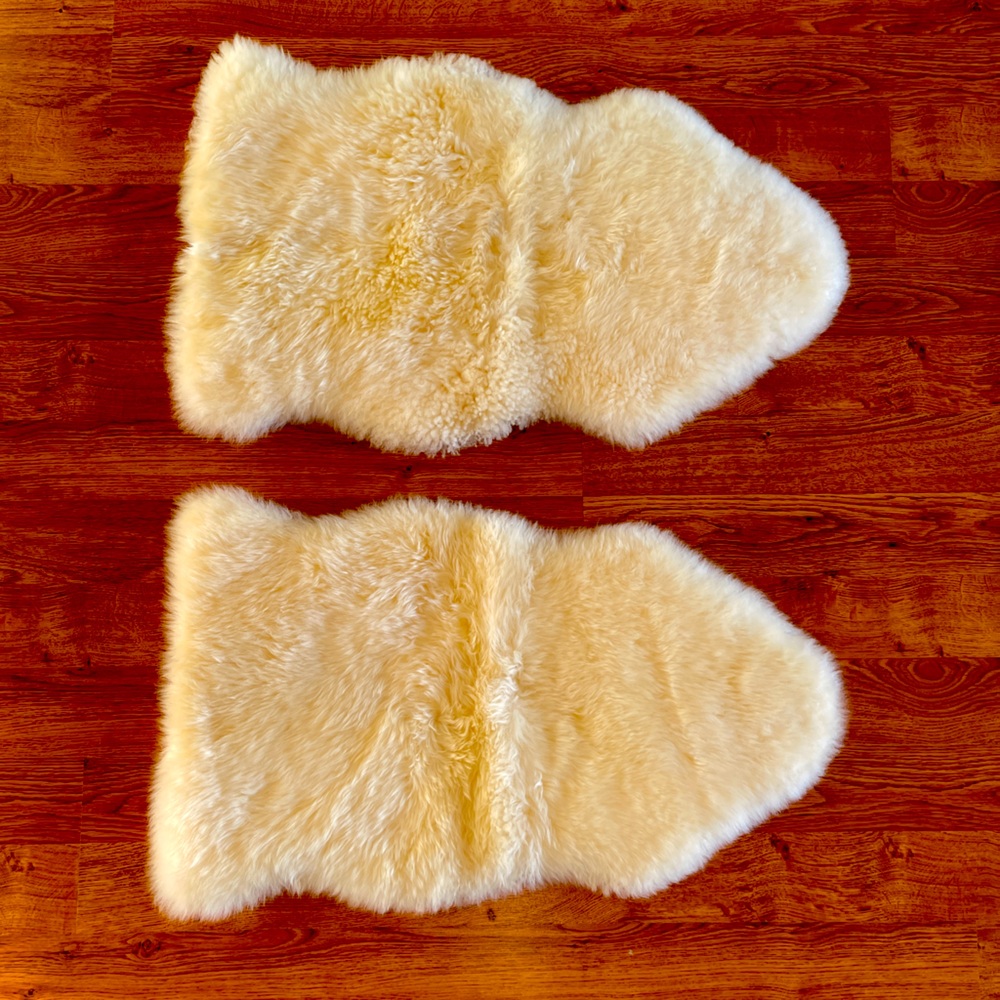 Beautiful soft sheepskin accent rugs.